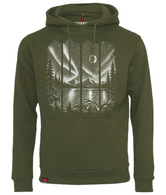 Bluza męska z kapturem VOYOVNIK "Northern Stillness (mono)" - olive