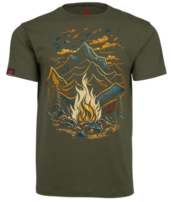 Koszulka męska VOYOVNIK "Magic Campfire" - olive