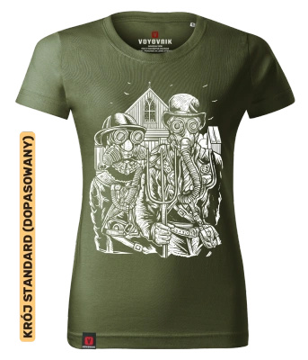 Koszulka damska standard VOYOVNIK "American Steampunk" - khaki