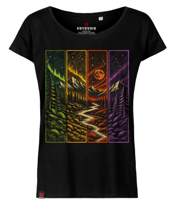 Koszulka damska oversize VOYOVNIK "Moonlit Passage" - czarna