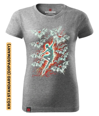 Koszulka damska standard VOYOVNIK "Vampire Acrobat" - szary melanż