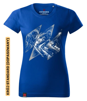Koszulka damska standard VOYOVNIK "Edge Rush (mono)" - niebieska