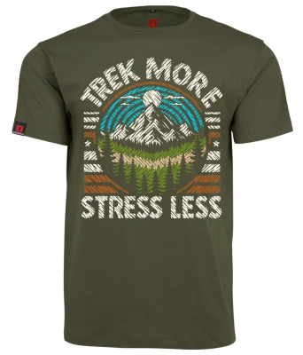 Koszulka męska VOYOVNIK "Trek More, Stress Less (V2)" - olive