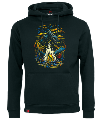 Bluza męska z kapturem VOYOVNIK "Magic Campfire" - czarna, rozmiar L [OUTLET]