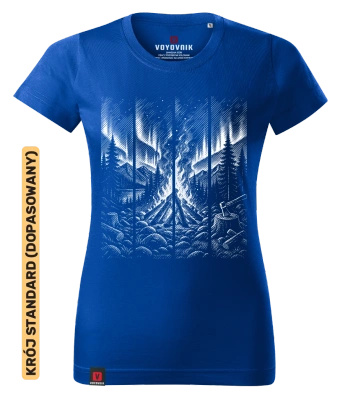 Koszulka damska standard VOYOVNIK "Fireside Escape (mono)" - niebieska