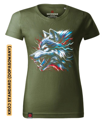 Koszulka damska standard VOYOVNIK "Lone Wolf" - khaki