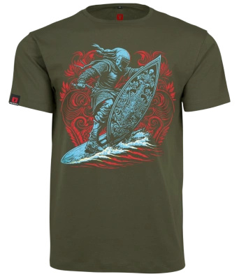 Koszulka męska VOYOVNIK "Surfing Knight" - olive
