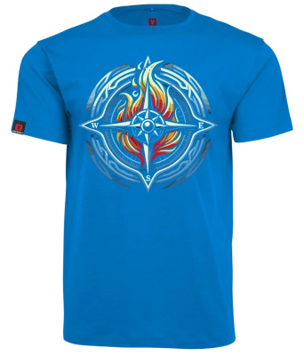 Koszulka męska VOYOVNIK "Fire Compass" - niebieska