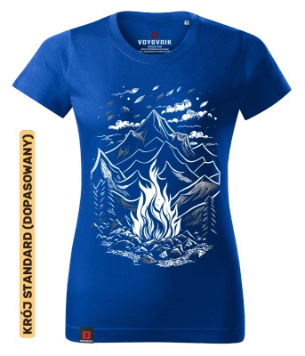 Koszulka damska standard VOYOVNIK "Magic Campfire White" - niebieska