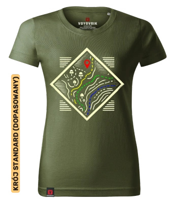 Koszulka damska standard VOYOVNIK "Route Seeker" - khaki