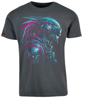 Koszulka męska VOYOVNIK "Neon Cyborg" - szara