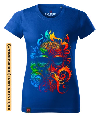 Koszulka damska standard VOYOVNIK "Colorblast Octopus" - niebieska