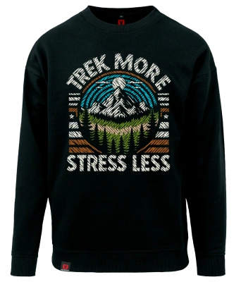 Bluza męska VOYOVNIK "Trek More, Stress Less (V2)" - czarna