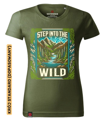 Koszulka damska standard VOYOVNIK "Step Into The Wild" - khaki