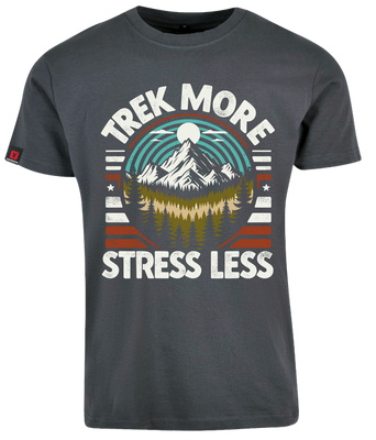 Koszulka męska VOYOVNIK "Trek More, Stress Less" - szara