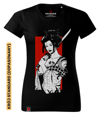 Koszulka damska standard VOYOVNIK "Geisha Sword Master" - czarna