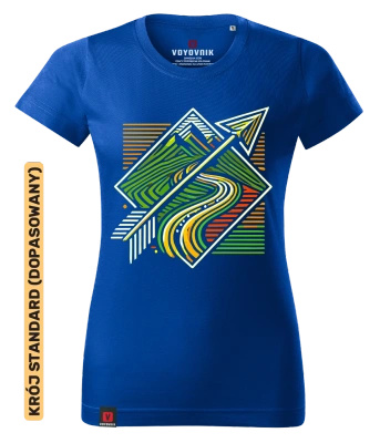 Koszulka damska standard VOYOVNIK "Trail Arrow" - niebieska