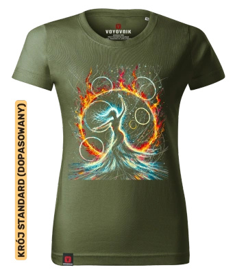 Koszulka damska standard VOYOVNIK "Hoop Dancer" - khaki