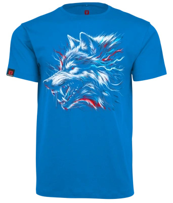 Koszulka męska VOYOVNIK "Lone Wolf" - niebieska