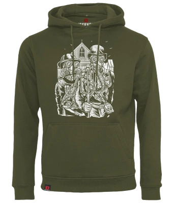 Bluza męska z kapturem VOYOVNIK "American Steampunk" - olive