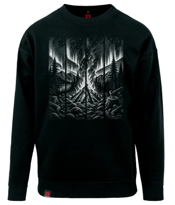 Bluza męska VOYOVNIK "Fireside Escape (mono)" - czarna