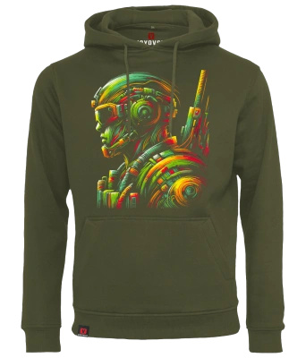 Bluza męska z kapturem VOYOVNIK "Digital Warrior" - olive