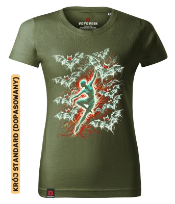 Koszulka damska standard VOYOVNIK "Vampire Acrobat" - khaki
