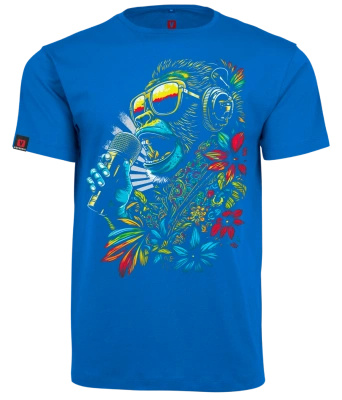 Koszulka męska VOYOVNIK "Melodic Monkey" - niebieska