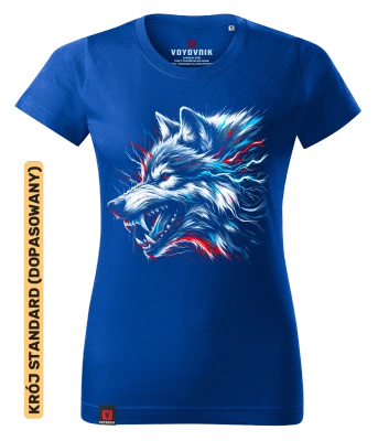 Koszulka damska standard VOYOVNIK "Lone Wolf" - niebieska