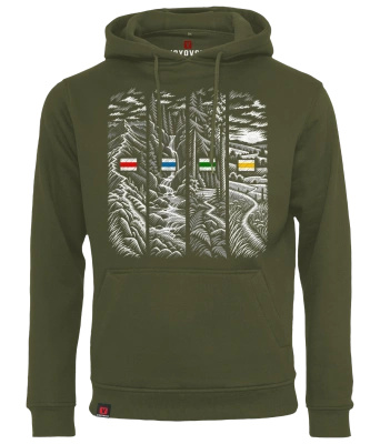 Bluza męska z kapturem VOYOVNIK "Trail Chapters (mono)" - olive