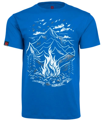 Koszulka męska VOYOVNIK "Magic Campfire White" - niebieska