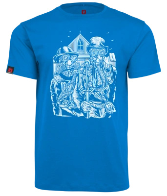 Koszulka męska VOYOVNIK "American Steampunk" - niebieska