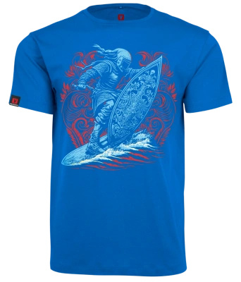 Koszulka męska VOYOVNIK "Surfing Knight" - niebieska