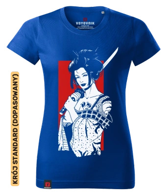 Koszulka damska standard VOYOVNIK "Geisha Sword Master" - niebieski