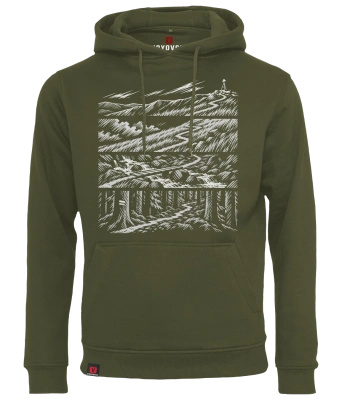 Bluza męska z kapturem VOYOVNIK "Beyond The Ridge (mono)" - olive