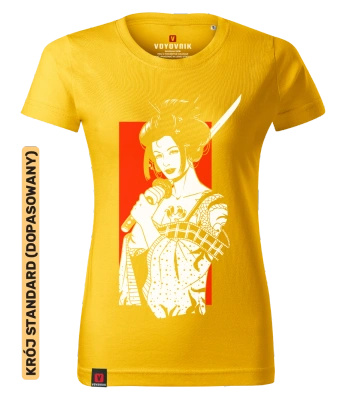 Koszulka damska standard VOYOVNIK "Geisha Sword Master" - żółta