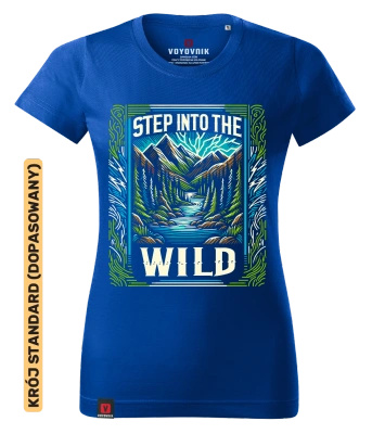 Koszulka damska standard VOYOVNIK "Step Into The Wild" - niebieska