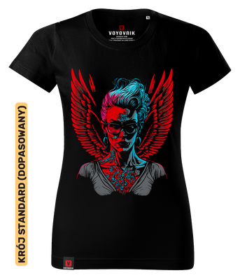 Koszulka damska standard VOYOVNIK "Diabolical Angel" - czarna