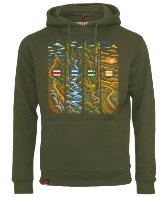 Bluza męska z kapturem VOYOVNIK "Trail Chapters" - olive