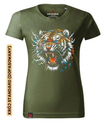 Koszulka damska standard VOYOVNIK "Thunder Tiger" - khaki