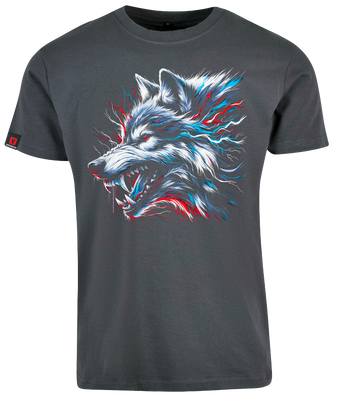 Koszulka męska VOYOVNIK "Lone Wolf" - szara, rozmiar S [OUTLET]