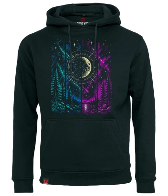 Bluza męska z kapturem VOYOVNIK "Lunar Echo" - czarna
