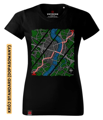 Koszulka damska standard VOYOVNIK "Urban Wayfinder" - czarna