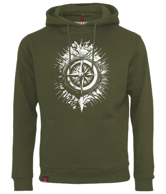 Bluza męska z kapturem VOYOVNIK "The Traveller's Guide" - olive