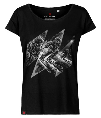 Koszulka damska oversize VOYOVNIK "Edge Rush (mono)" - czarna