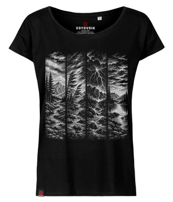 Koszulka damska oversize VOYOVNIK "Storm Front (mono)" - czarna