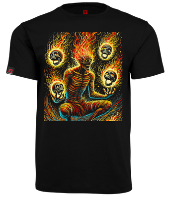 Koszulka męska VOYOVNIK "Fire Skull Juggler" - czarna, rozmiar M [OUTLET]