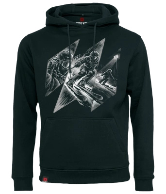 Bluza męska z kapturem VOYOVNIK "Edge Rush (mono)" - czarna