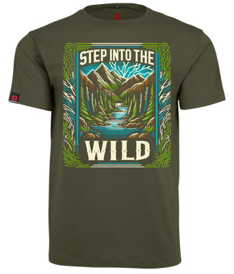 Koszulka męska VOYOVNIK "Step Into The Wild" - olive, rozmiar L [OUTLET]