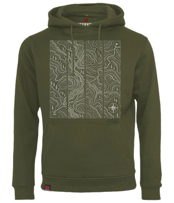 Bluza męska z kapturem VOYOVNIK "Contour Quest (mono)" - olive
